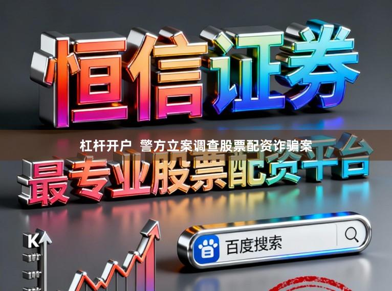 杠杆开户  警方立案调查股票配资诈骗案